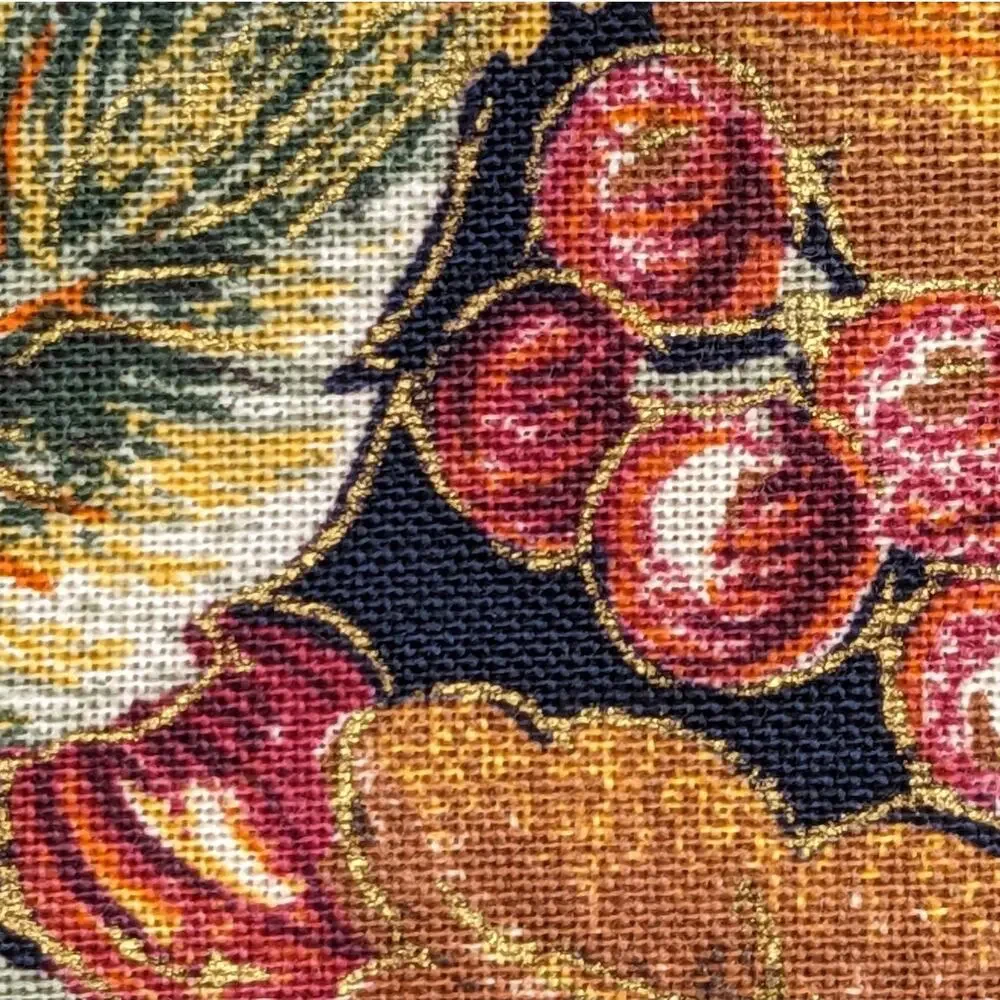 3 Yds Vintage VIP CRANSTON PRINT WORKS Cotton Dark Autumn Leaves Berries Floral